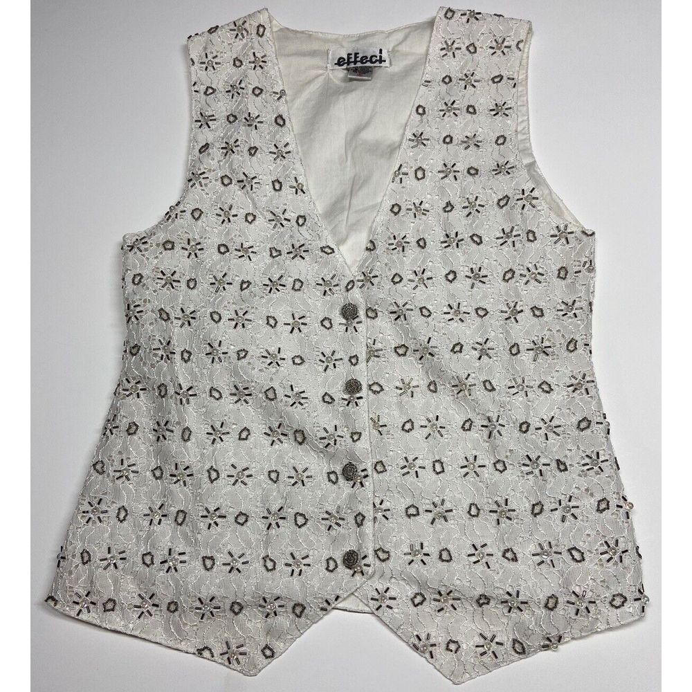 Effeci Vintage 90's Vest Beaded Sun sequin Women's S Holidays‎